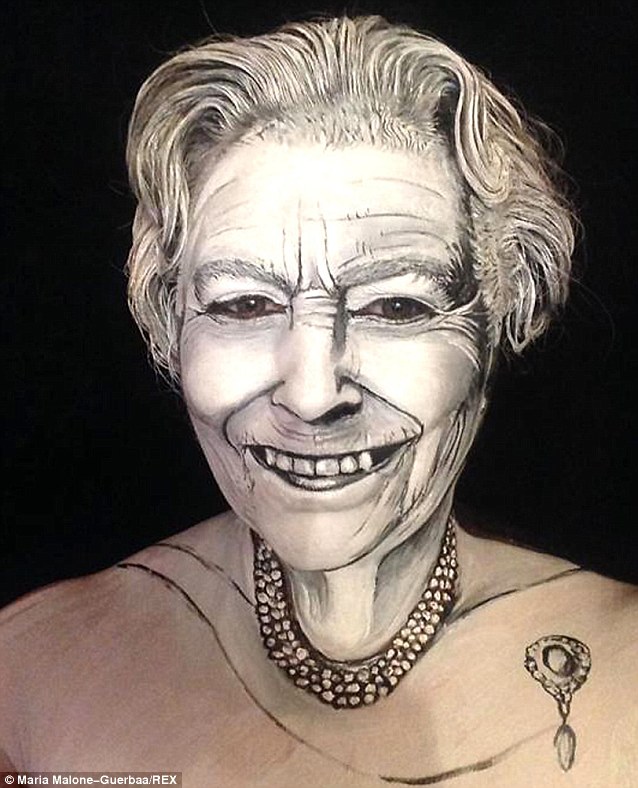 The Monarch is recreated in incredible detail by the mother-of-two using just face paint and make-up