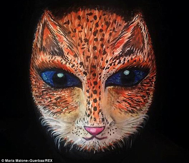It is not just faces that Maria is skilled at creating, with creatures, mystical beasts and even animals like this cat being within her artistic range