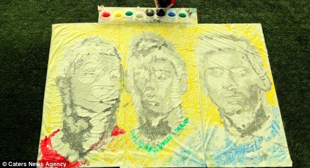 Jersey boys: Ms Yi colors in the players' uniforms